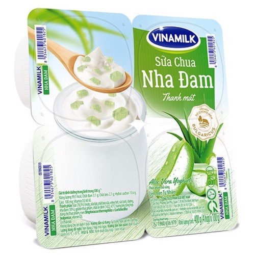 Sữa chua ăn vinamilk nha đam hộp 100g - vỉ