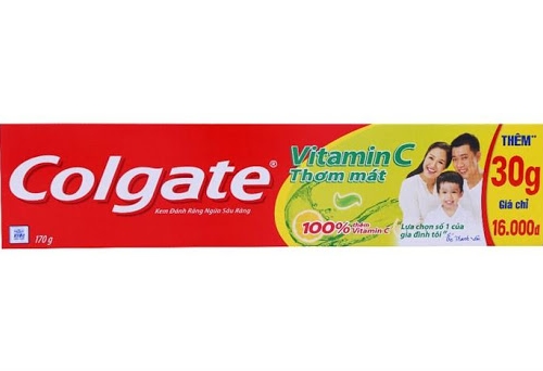 Kem đánh ngừa sâu răng Colgate Vitamin C thơm mát 170g
