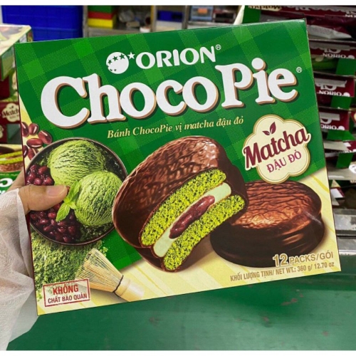 Bánh chocopie vị matcha đậu đỏ