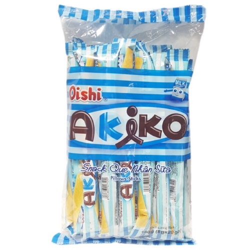 Bánh que nhân sữa oishi akiko 8gr x goi 20