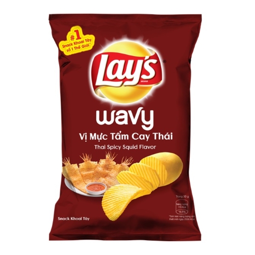 Lays vị mực tẩm cay thái 35g