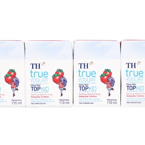 Lốc th true milk topkid 110ml dâu