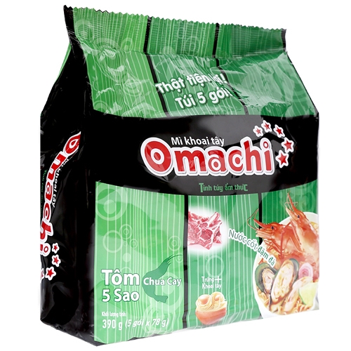 Mì khoai tây omachi tôm chua cay 5 sao gói 78g - bịch