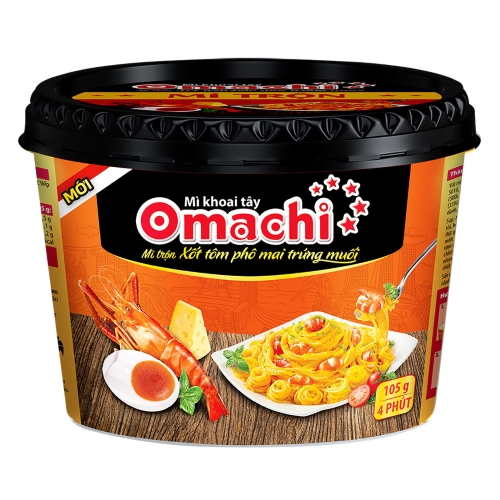 Mì trộn omachi sốt tôm phô mai trứng muối